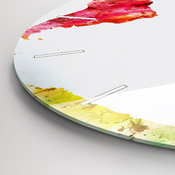 Orologio rotondo Mappa del mondo ad acquerello