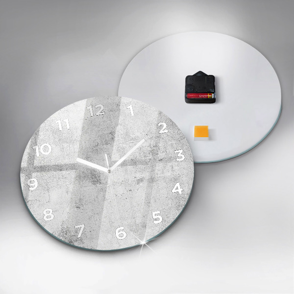 Orologio rotondo in vetro Muro di cemento
