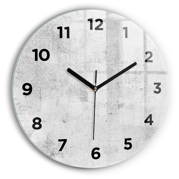 Orologio rotondo in vetro Muro di cemento