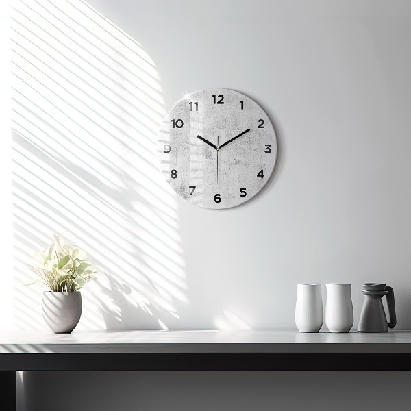 Orologio rotondo in vetro Muro di cemento