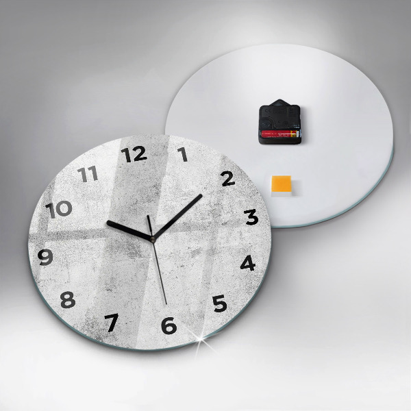 Orologio rotondo in vetro Muro di cemento