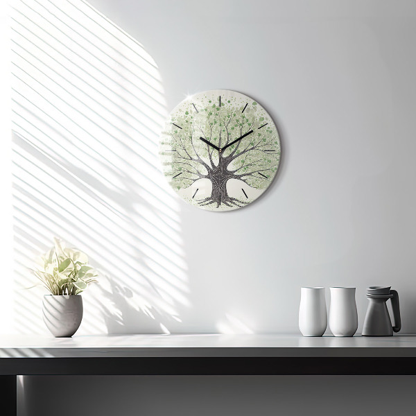 Orologio rotondo in vetro Grande albero natura