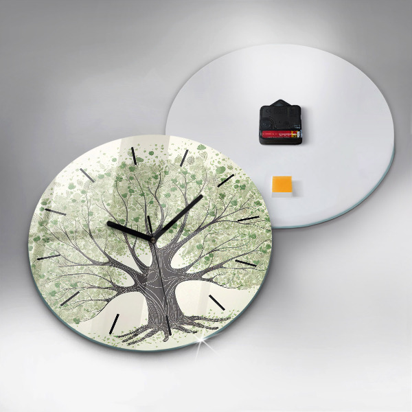 Orologio rotondo in vetro Grande albero natura