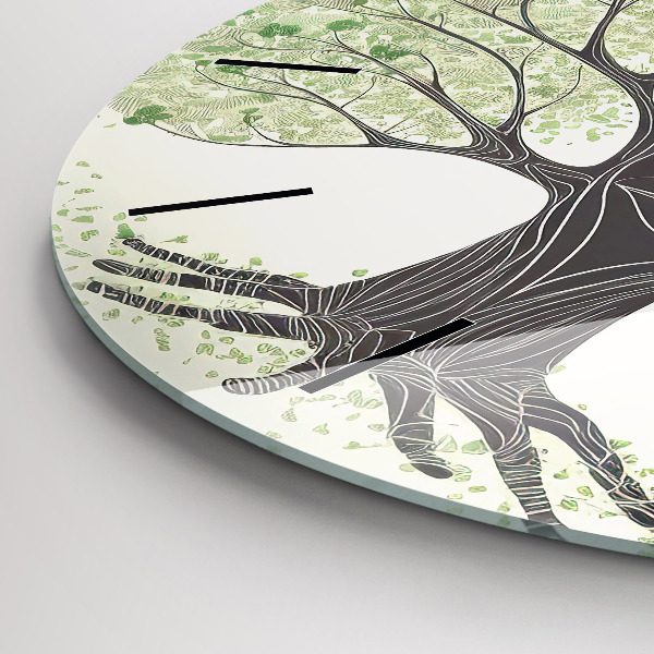 Orologio rotondo in vetro Grande albero natura