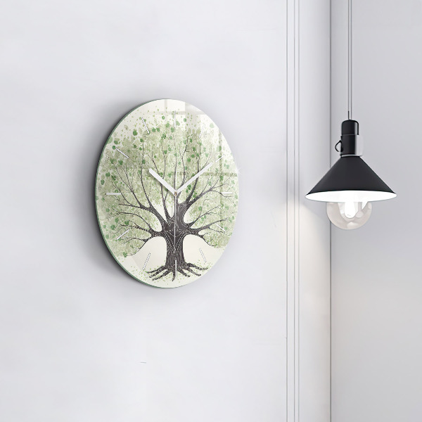 Orologio rotondo in vetro Grande albero natura