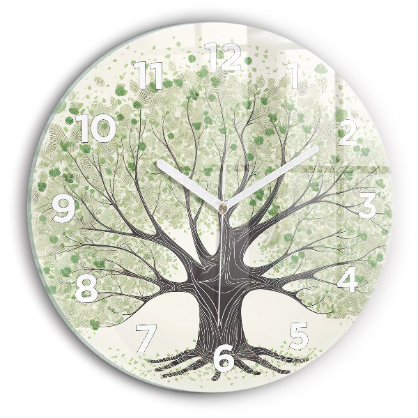 Orologio rotondo in vetro Grande albero natura