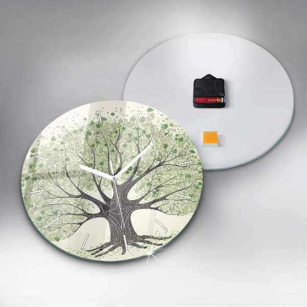 Orologio rotondo in vetro Grande albero natura