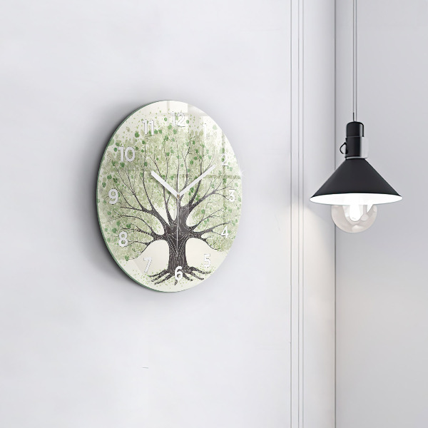 Orologio rotondo in vetro Grande albero natura