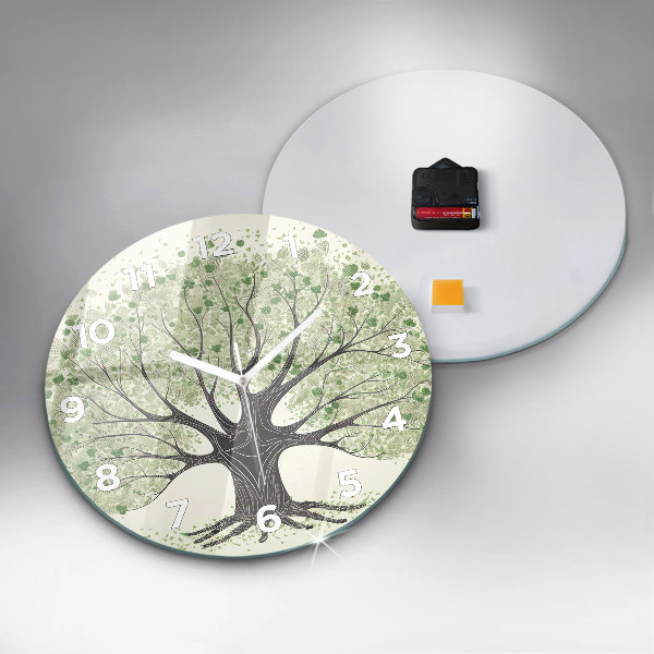 Orologio rotondo in vetro Grande albero natura