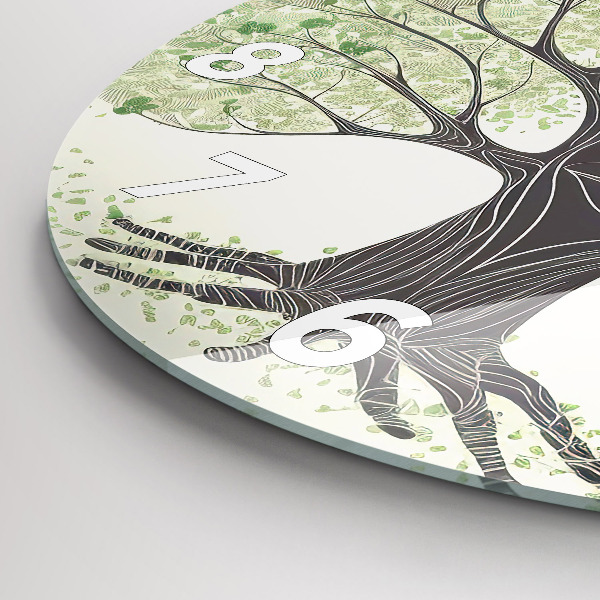Orologio rotondo in vetro Grande albero natura