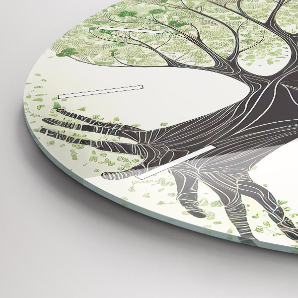 Orologio rotondo in vetro Grande albero natura