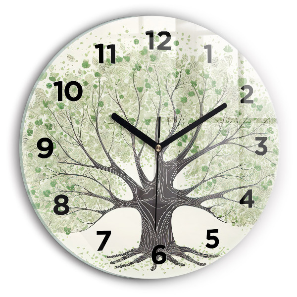 Orologio rotondo in vetro Grande albero natura