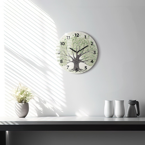 Orologio rotondo in vetro Grande albero natura