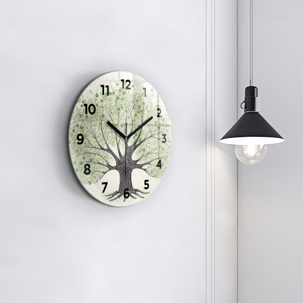 Orologio rotondo in vetro Grande albero natura