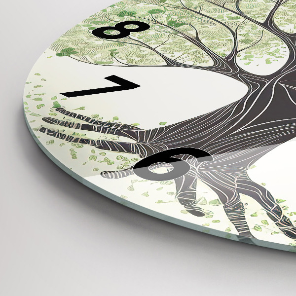 Orologio rotondo in vetro Grande albero natura