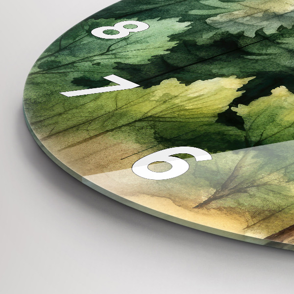 Orologio rotondo in vetro Paesaggio forestale
