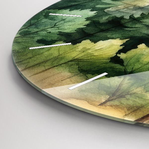 Orologio rotondo in vetro Paesaggio forestale