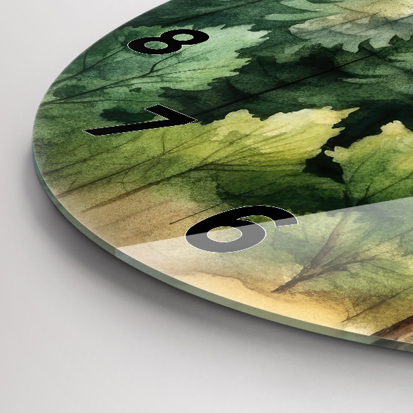 Orologio rotondo in vetro Paesaggio forestale