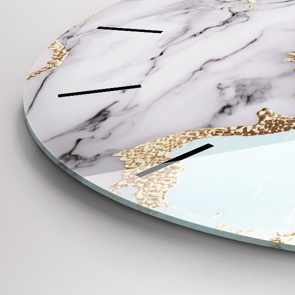 Orologio rotondo in vetro Marmo pastello