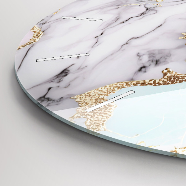 Orologio rotondo in vetro Marmo pastello