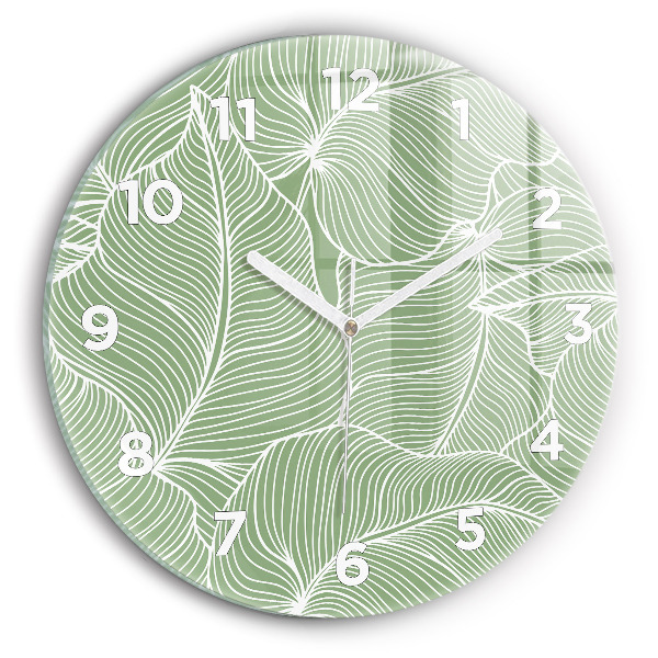 Orologio rotondo in vetro Foglie modello natura