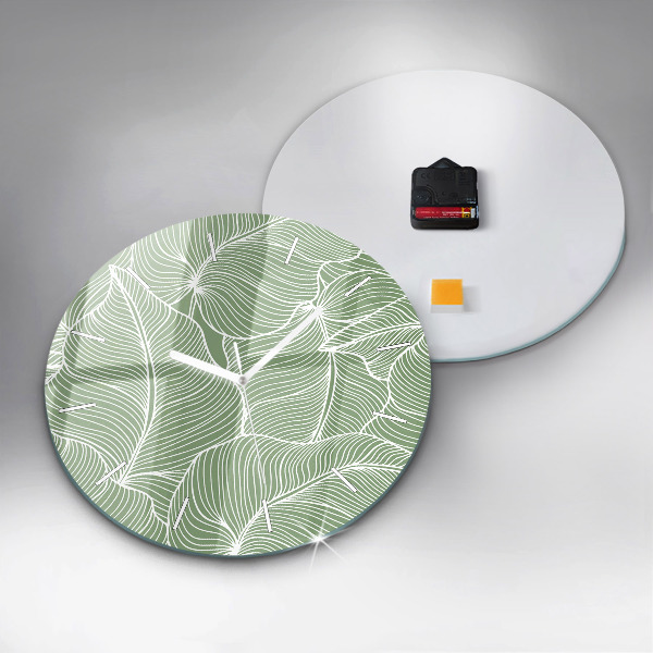Orologio rotondo in vetro Foglie modello natura