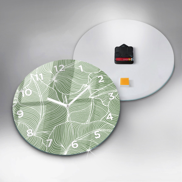 Orologio rotondo in vetro Foglie modello natura