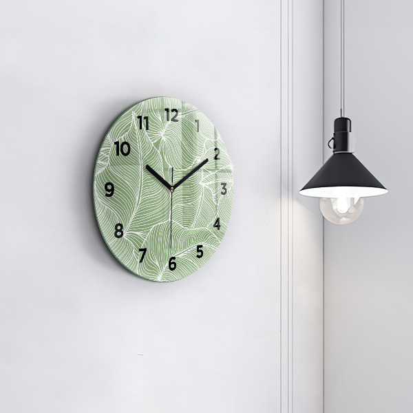 Orologio rotondo in vetro Foglie modello natura
