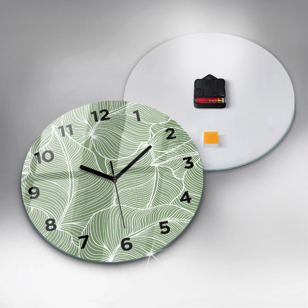 Orologio rotondo in vetro Foglie modello natura
