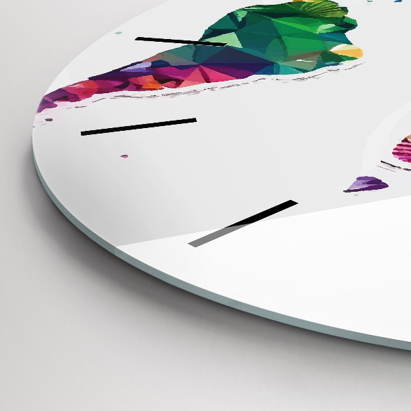 Orologio rotondo in vetro Triangoli della mappa del mondo