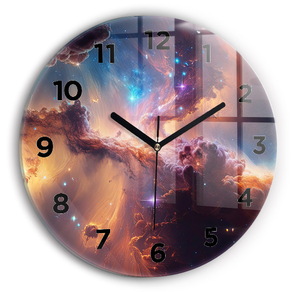 Orologio rotondo in vetro Il mondo cosmico delle stelle