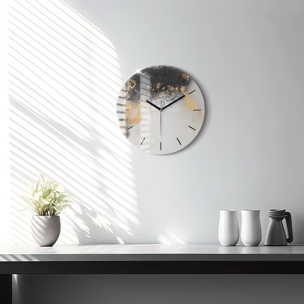 Orologio rotondo in vetro Marmo artistico