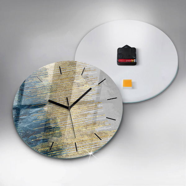 Orologio rotondo in vetro Motivo decorativo e oro
