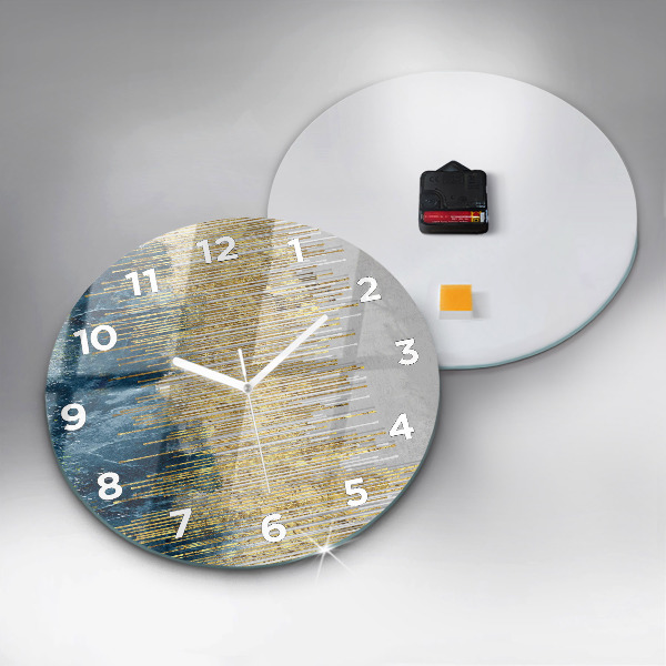 Orologio rotondo in vetro Motivo decorativo e oro