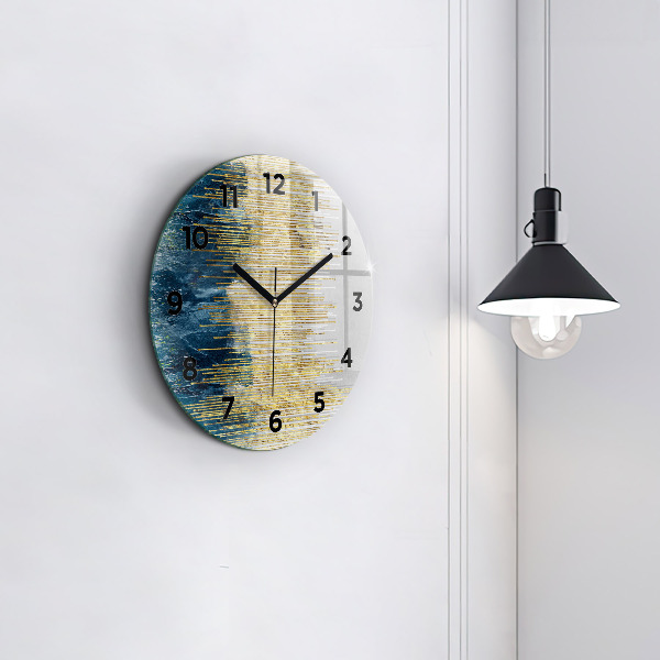 Orologio rotondo in vetro Motivo decorativo e oro