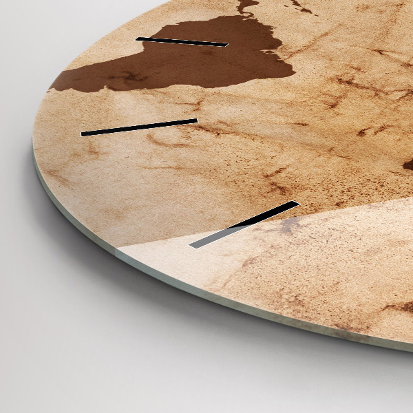 Orologio rotondo Mappa del mondo d'epoca