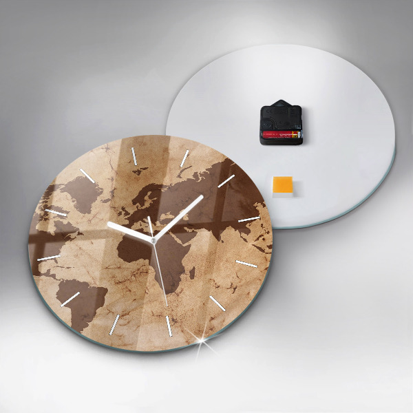 Orologio rotondo Mappa del mondo d'epoca