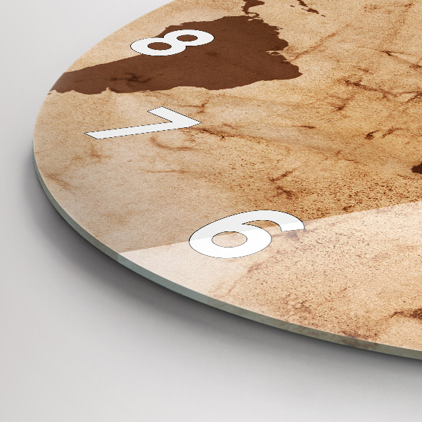 Orologio rotondo Mappa del mondo d'epoca