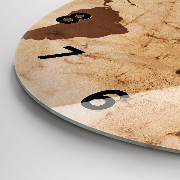 Orologio rotondo Mappa del mondo d'epoca