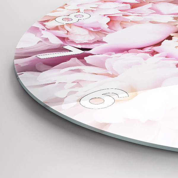 Orologio rotondo in vetro Fiori decorativi