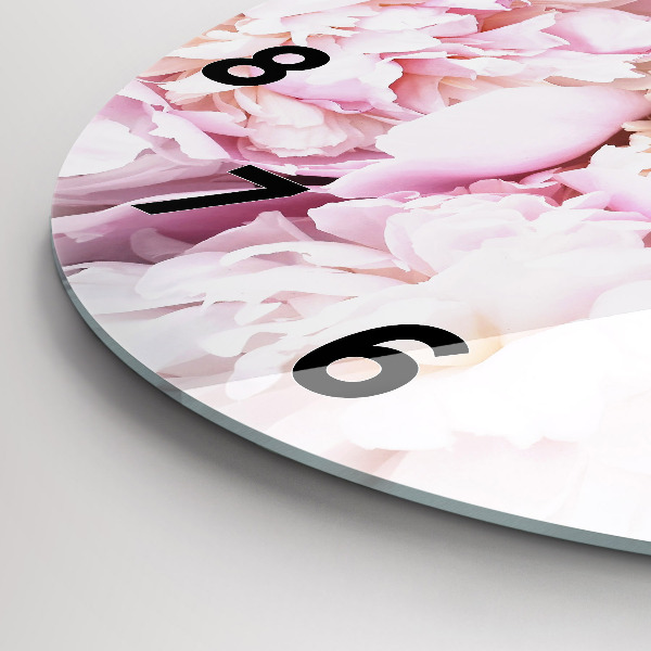 Orologio rotondo in vetro Fiori decorativi