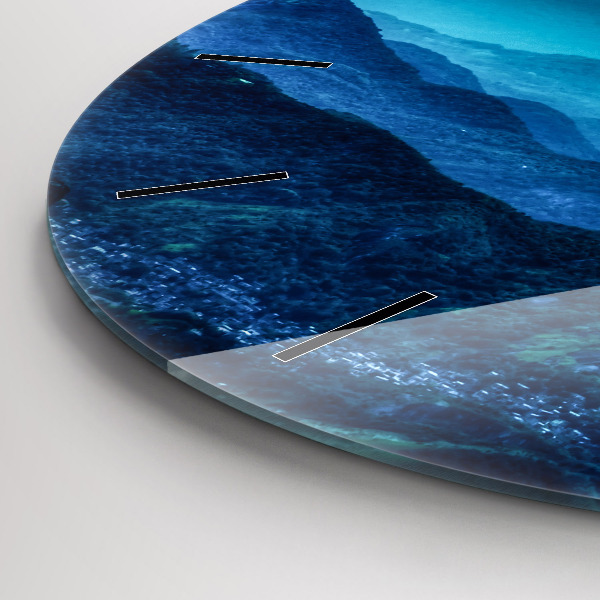 Orologio rotondo Montagne acquerellate