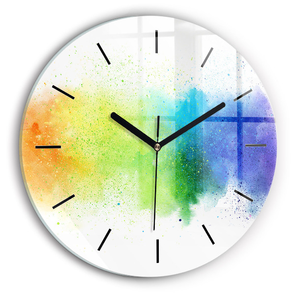 Orologio rotondo in vetro Arcobaleno astratto