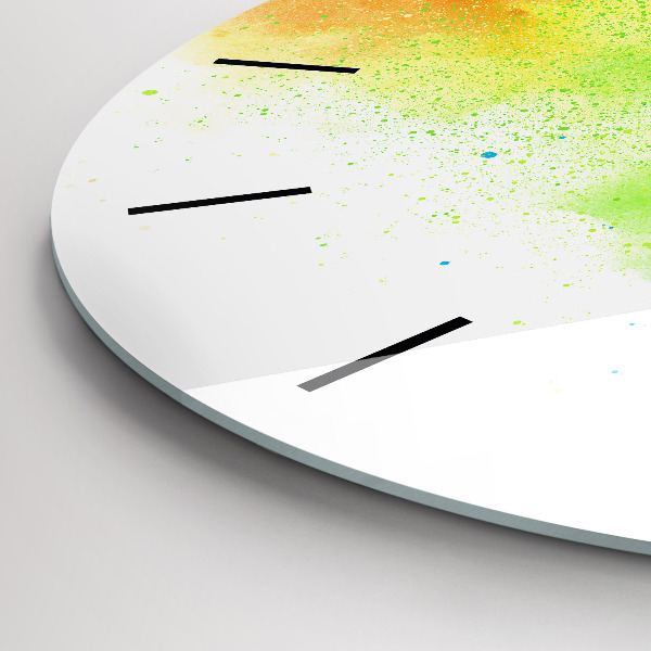 Orologio rotondo in vetro Arcobaleno astratto
