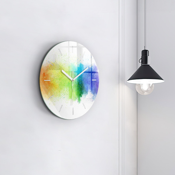 Orologio rotondo in vetro Arcobaleno astratto