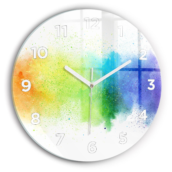 Orologio rotondo in vetro Arcobaleno astratto