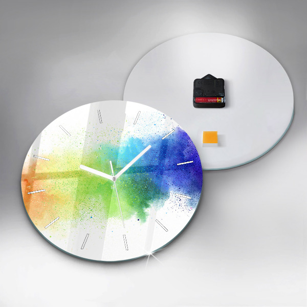 Orologio rotondo in vetro Arcobaleno astratto