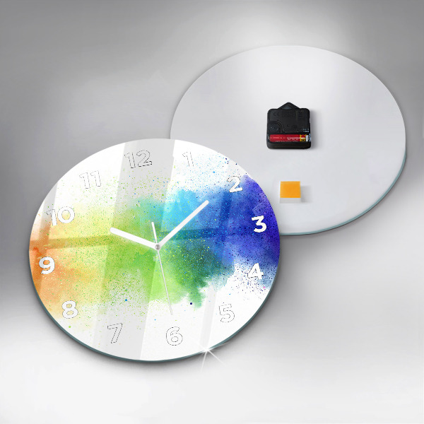 Orologio rotondo in vetro Arcobaleno astratto