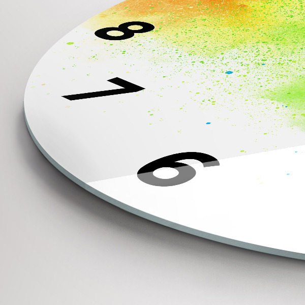 Orologio rotondo in vetro Arcobaleno astratto