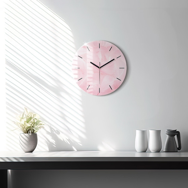 Orologio rotondo in vetro Piume – astratto